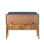 Hanah Home Banco Vina Bank, Azul Oscuro y Pino Atlántico, Diseño Escandinavo Moderno, Tela Lino, Robusto y Versátil